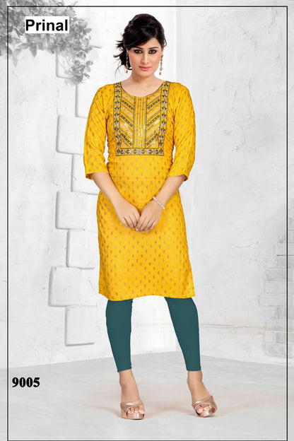 Avanti Prinal Reyon Knee Length Kurtis Wholesale Rate