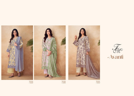 Avanti Tm Chanderi Silk Plazzo Style Suits