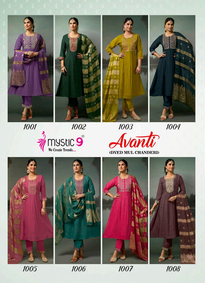 Avanti Vol 1 Mystic 9 Chanderi Readymade Anarkali Suits Wholesaler