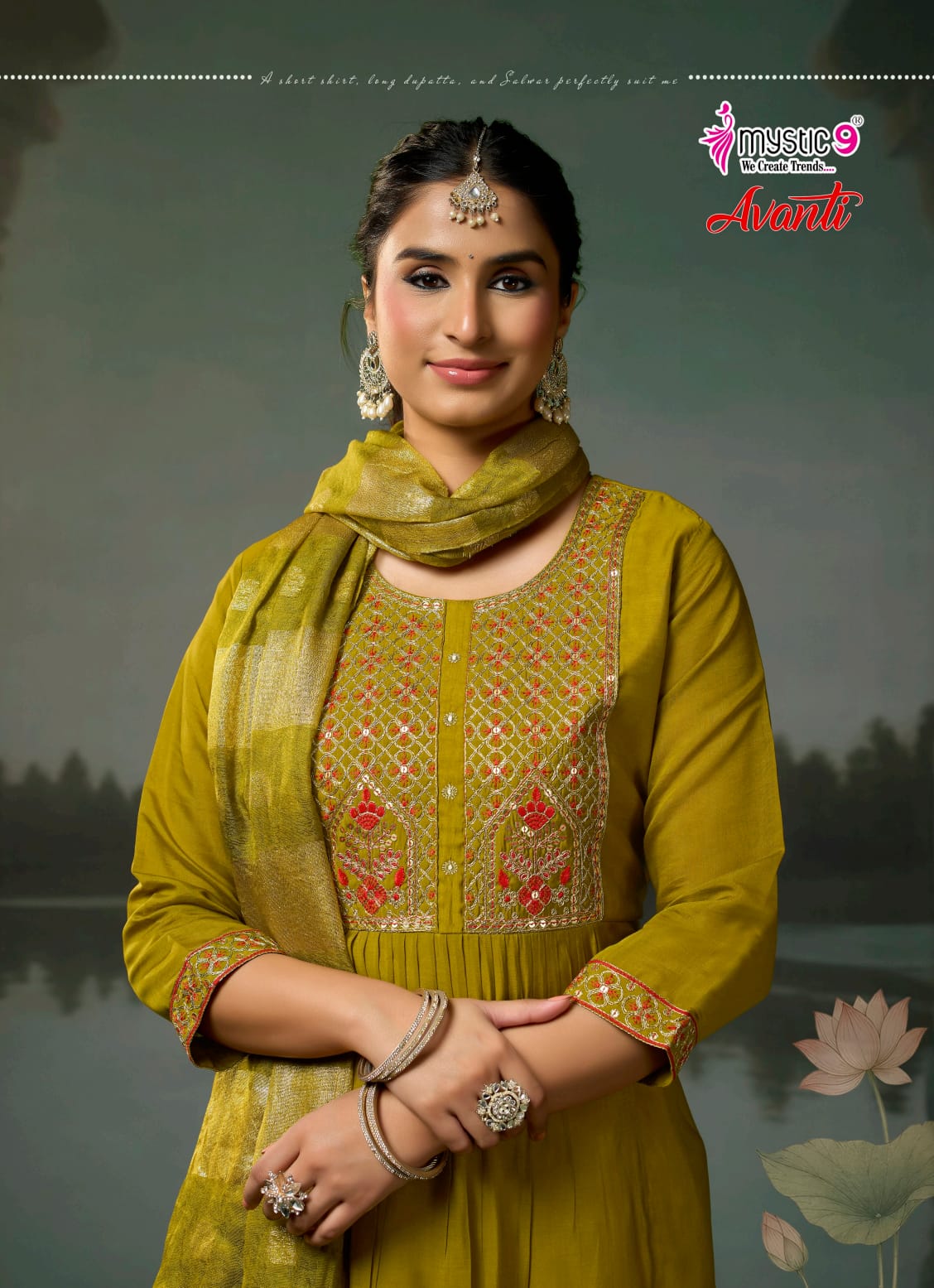 Avanti Vol 1 Mystic 9 Chanderi Readymade Anarkali Suits Wholesaler