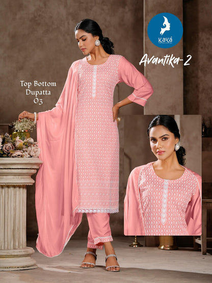 Avantika 2 Kaya Rayon Readymade Suits Wholesale Price