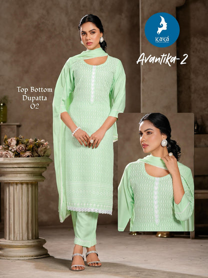 Avantika 2 Kaya Rayon Readymade Suits Wholesale Price