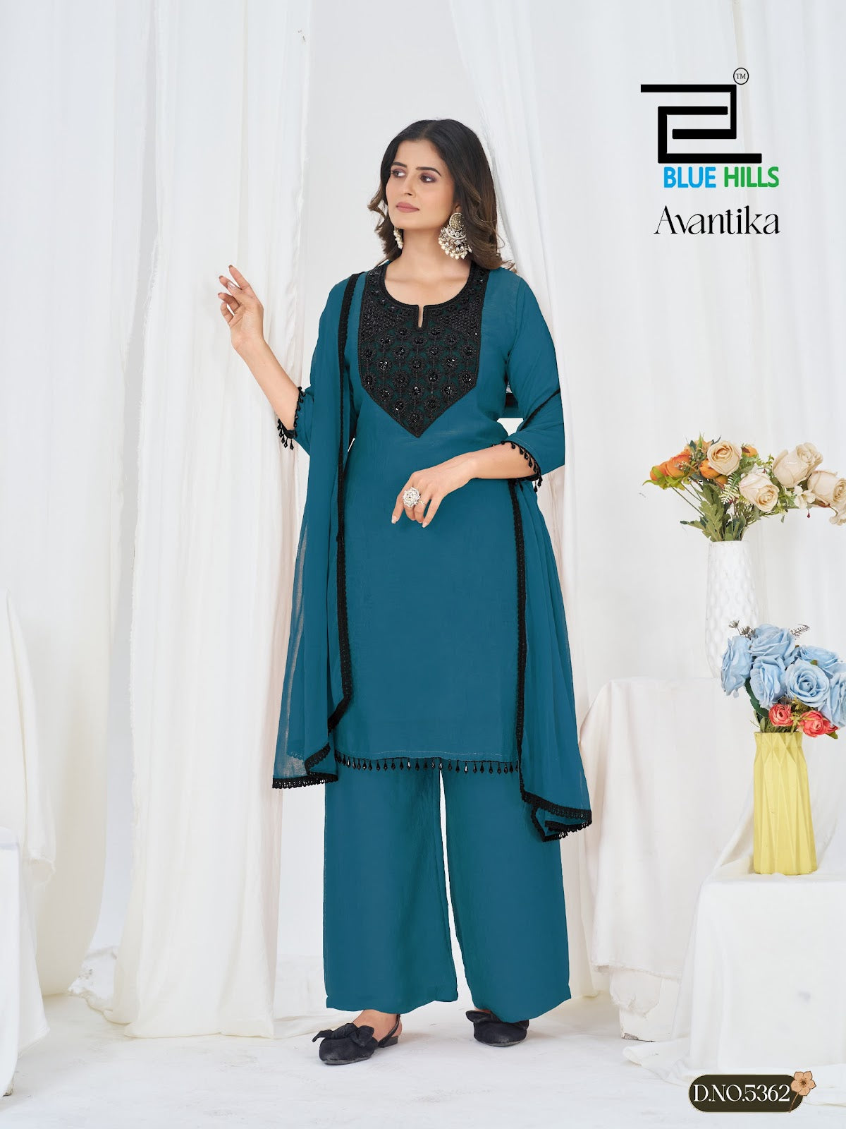 Avantika Blue Hills Rangoli Readymade Plazzo Style Suits Wholesale Price