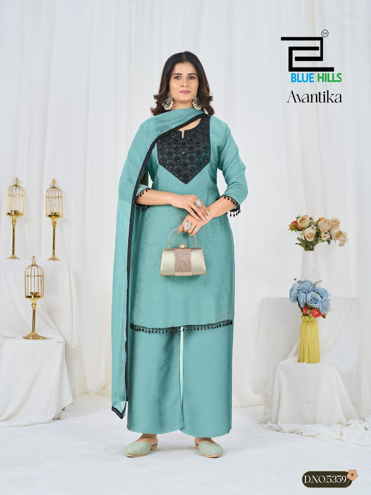 Avantika Blue Hills Rangoli Readymade Plazzo Style Suits Wholesale Price