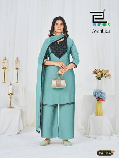 Avantika Blue Hills Rangoli Readymade Plazzo Style Suits Wholesale Price