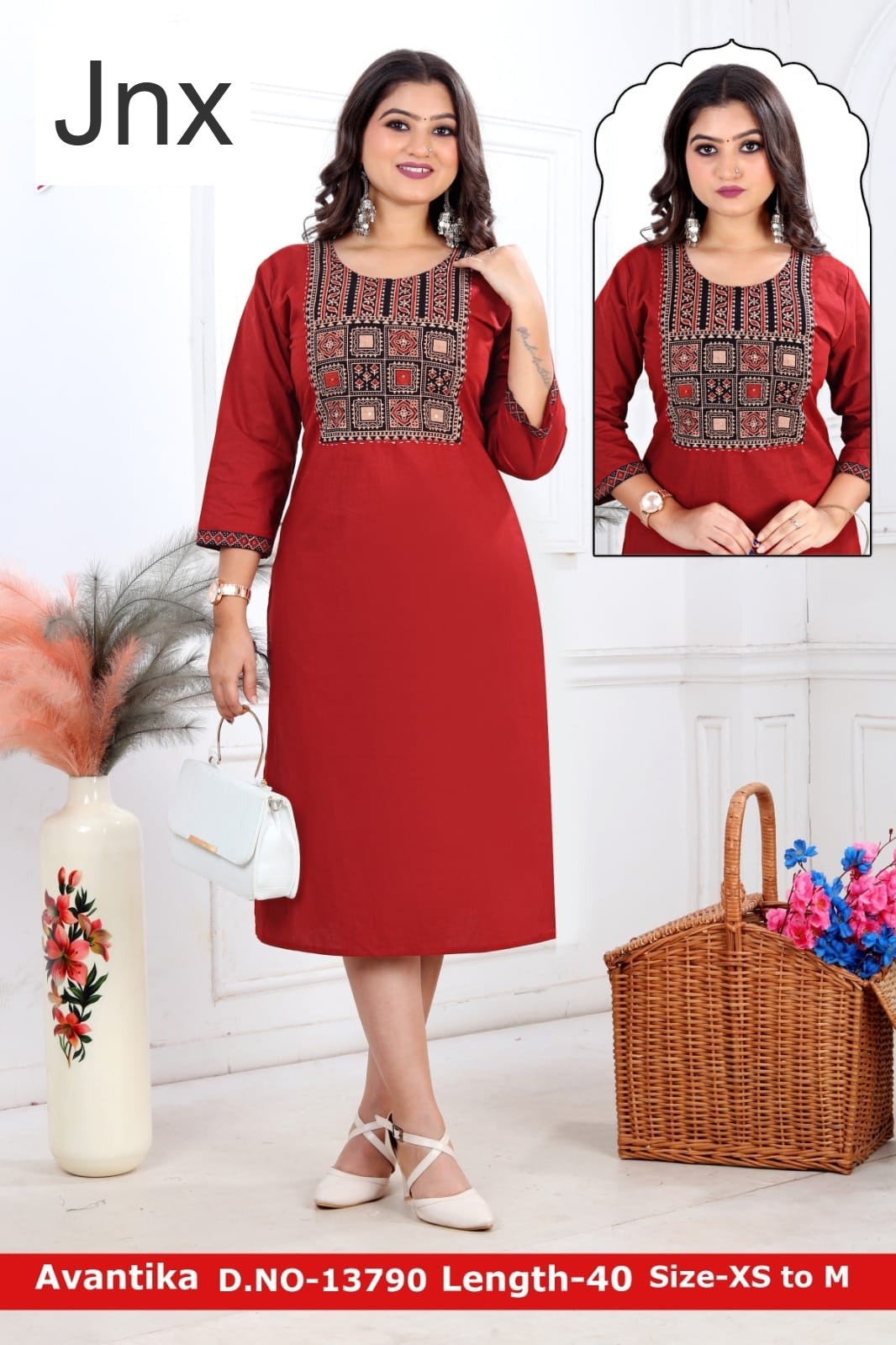 Avantika Jnx Cotton Straight Cut Kurtis Wholesaler Ahmedabad