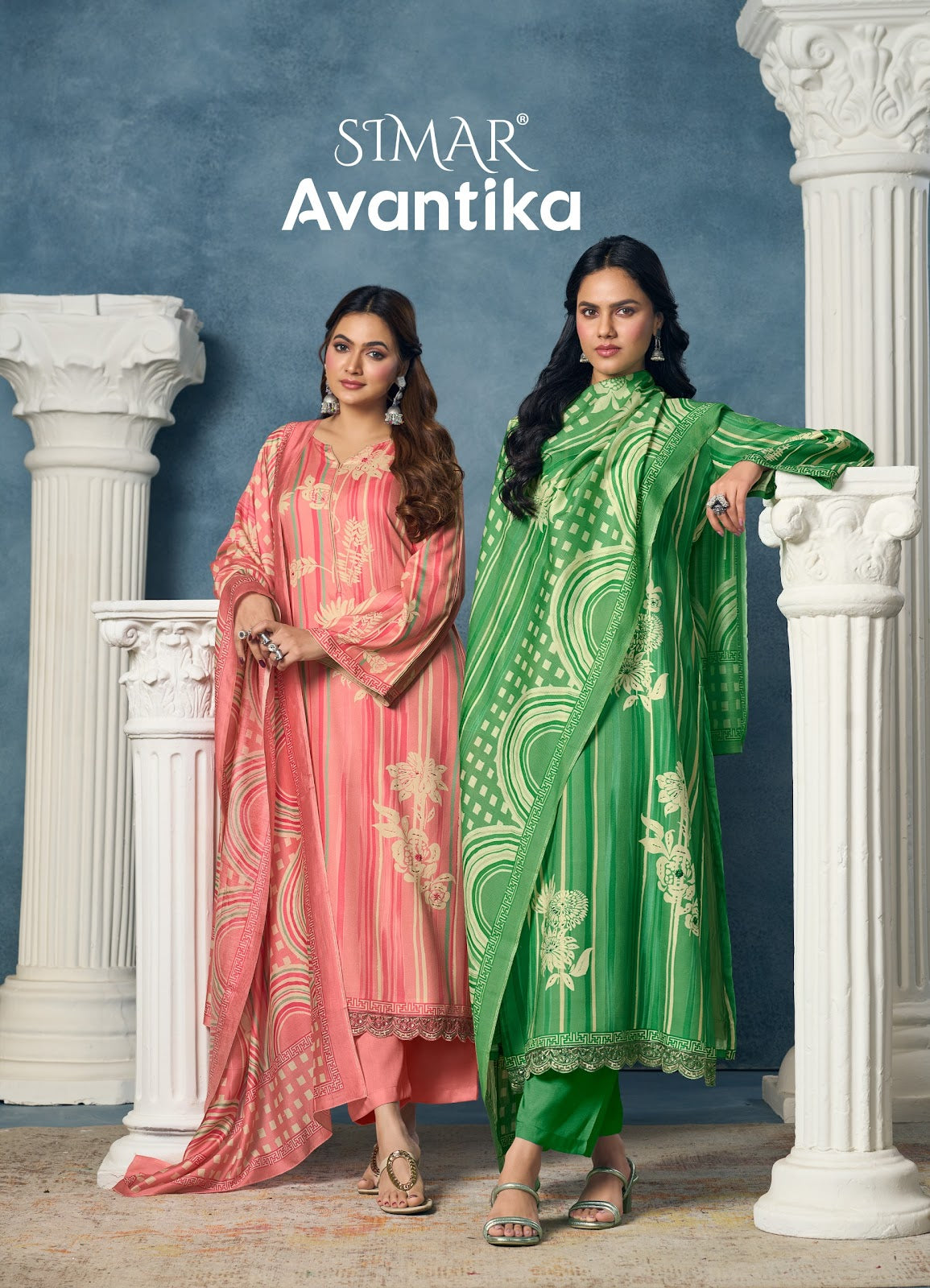 Avantika Simar Viscose Pashmina Suits Supplier
