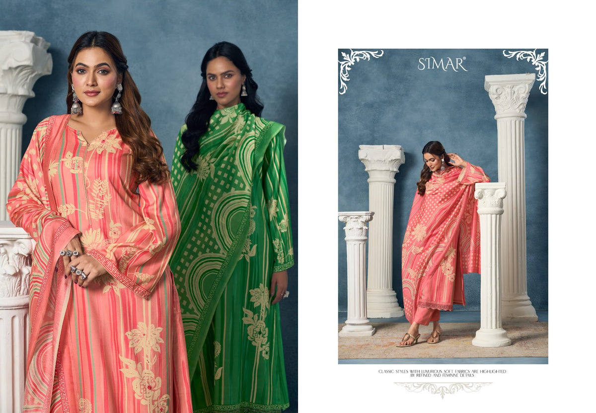 Avantika Simar Viscose Pashmina Suits Supplier