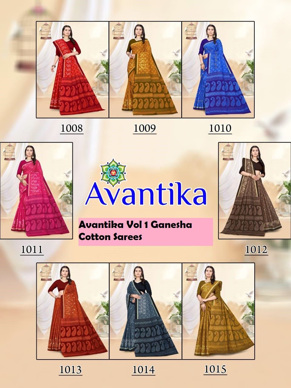 Avantika Vol 1 Ganesha Cotton Sarees Exporter Ahmedabad