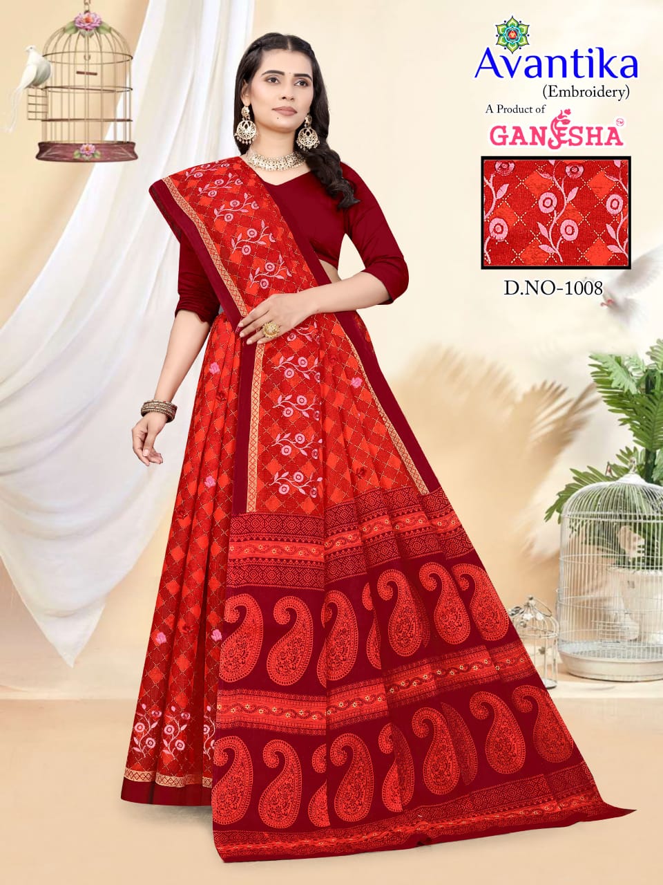 Avantika Vol 1 Ganesha Cotton Sarees Exporter Ahmedabad