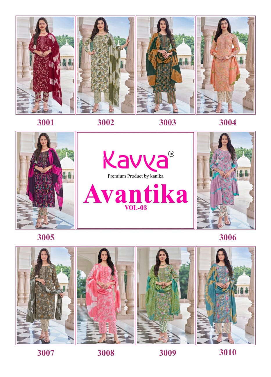 Avantika Vol 3 Kavya Capsule Readymade Pant Style Suits Manufacturer Gujarat