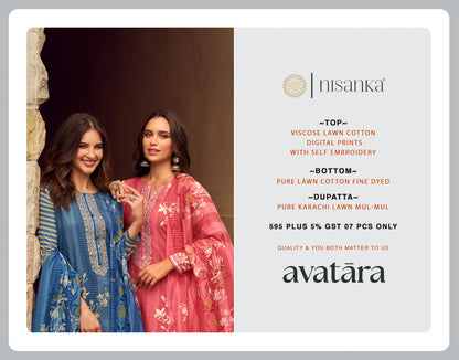 Avatara Nisanka Lawn Cotton Karachi Salwar Suits Exporter