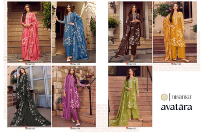 Avatara Nisanka Lawn Cotton Karachi Salwar Suits Exporter