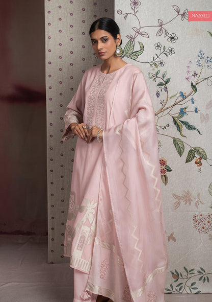 Aveev Naariti Mul Chanderi Pant Style Suits Supplier Gujarat