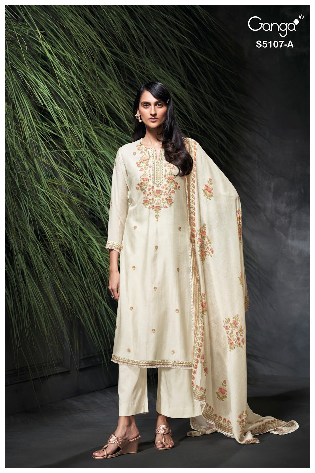 Avelia S5107 Ganga Bemberg Silk Pant Style Suits Wholesaler Gujarat