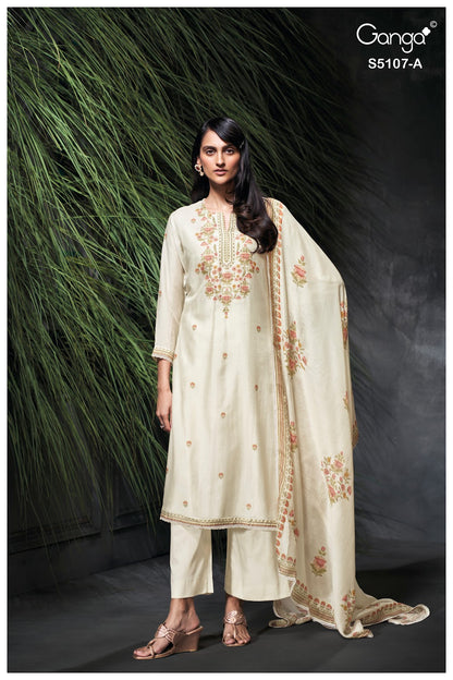 Avelia S5107 Ganga Bemberg Silk Pant Style Suits Wholesaler Gujarat