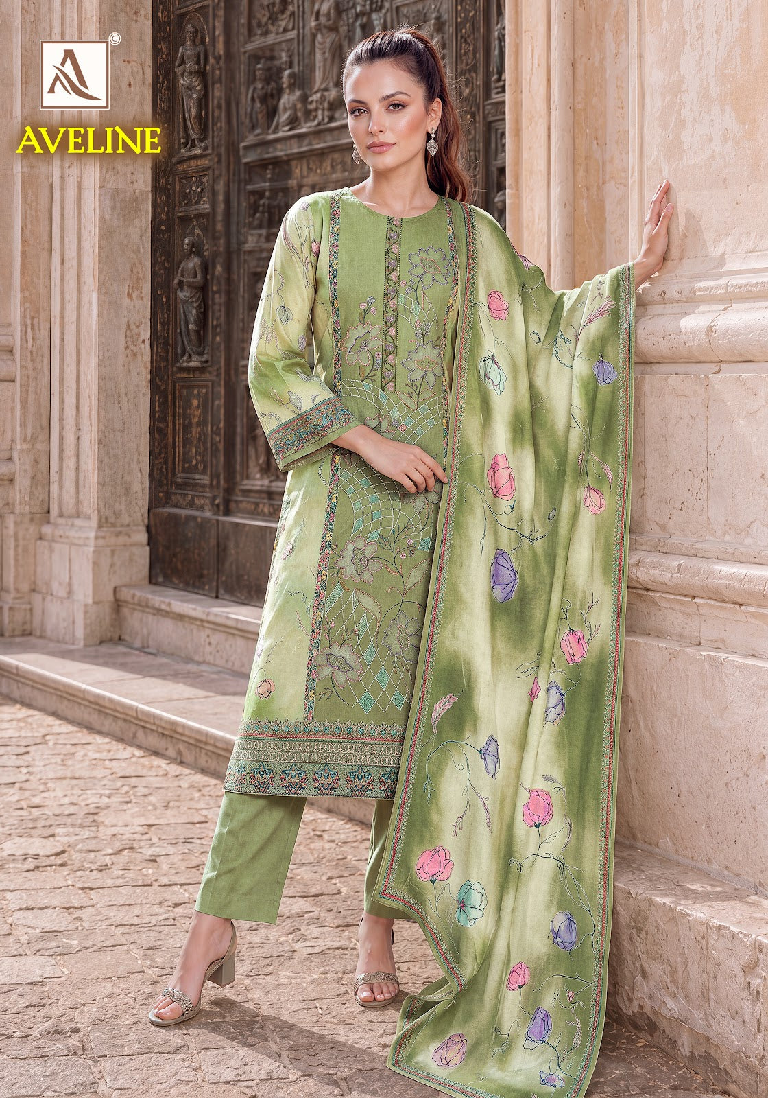 Aveline Alok Viscose Maslin Karachi Salwar Suits Exporter Ahmedabad