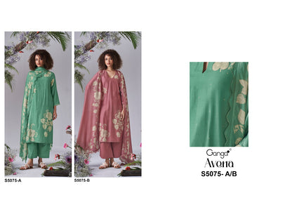 Avena S5075 Ganga Bemberg Silk Plazzo Style Suits Supplier Gujarat