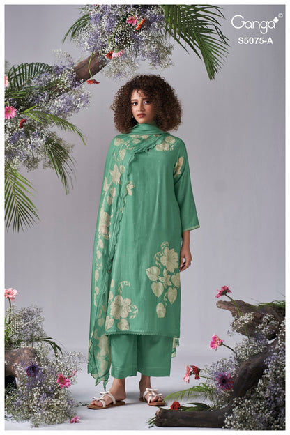 Avena S5075 Ganga Bemberg Silk Plazzo Style Suits Supplier Gujarat