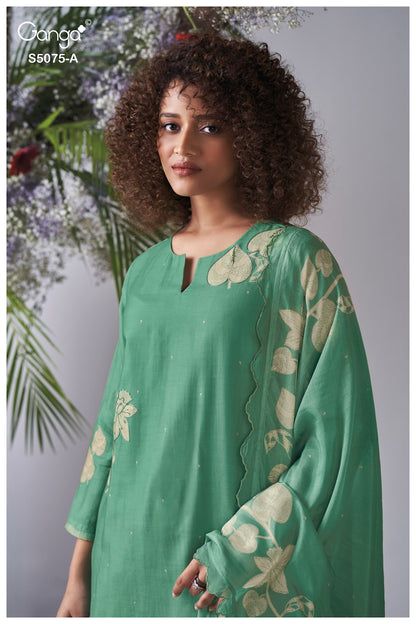 Avena S5075 Ganga Bemberg Silk Plazzo Style Suits Supplier Gujarat