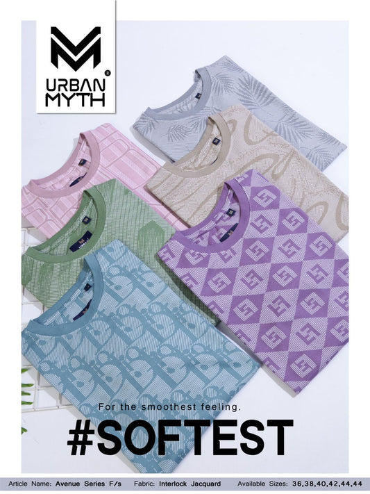 Avenue Series Urban Myth Jacquard Mens Tshirts Manufacturer Gujarat