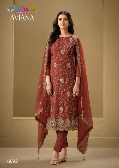 Aviana Vipul Soft Organza Pant Style Suits Supplier India