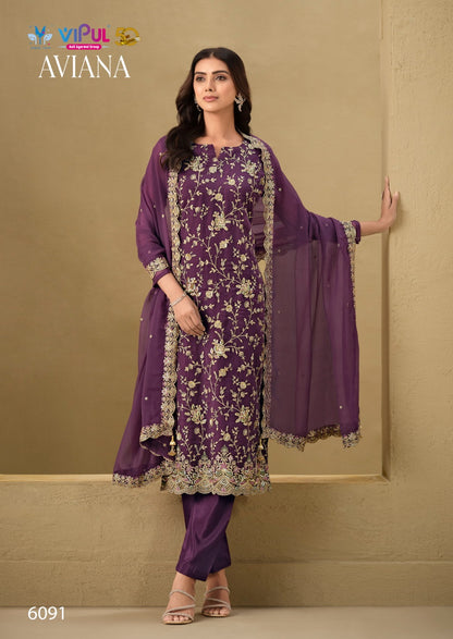 Aviana Vipul Soft Organza Pant Style Suits Supplier India