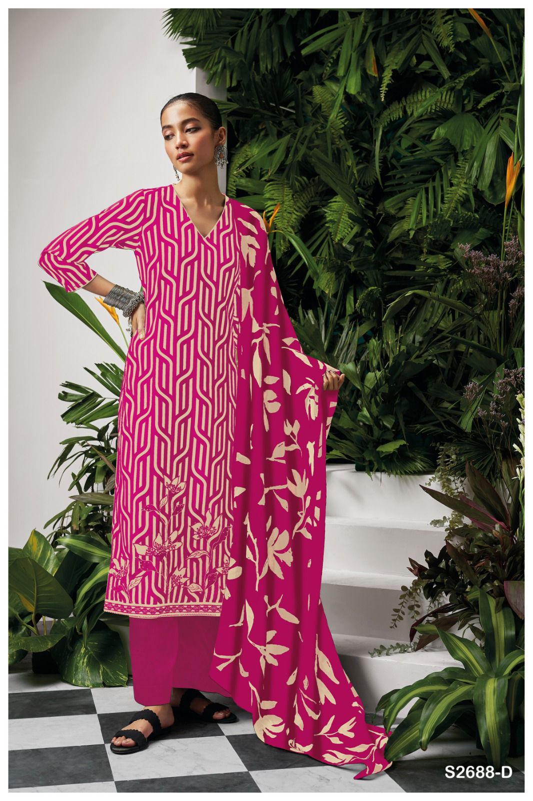 Avika-2688 Ganga Premium Cotton Plazzo Style Suits Manufacturer Ahmedabad