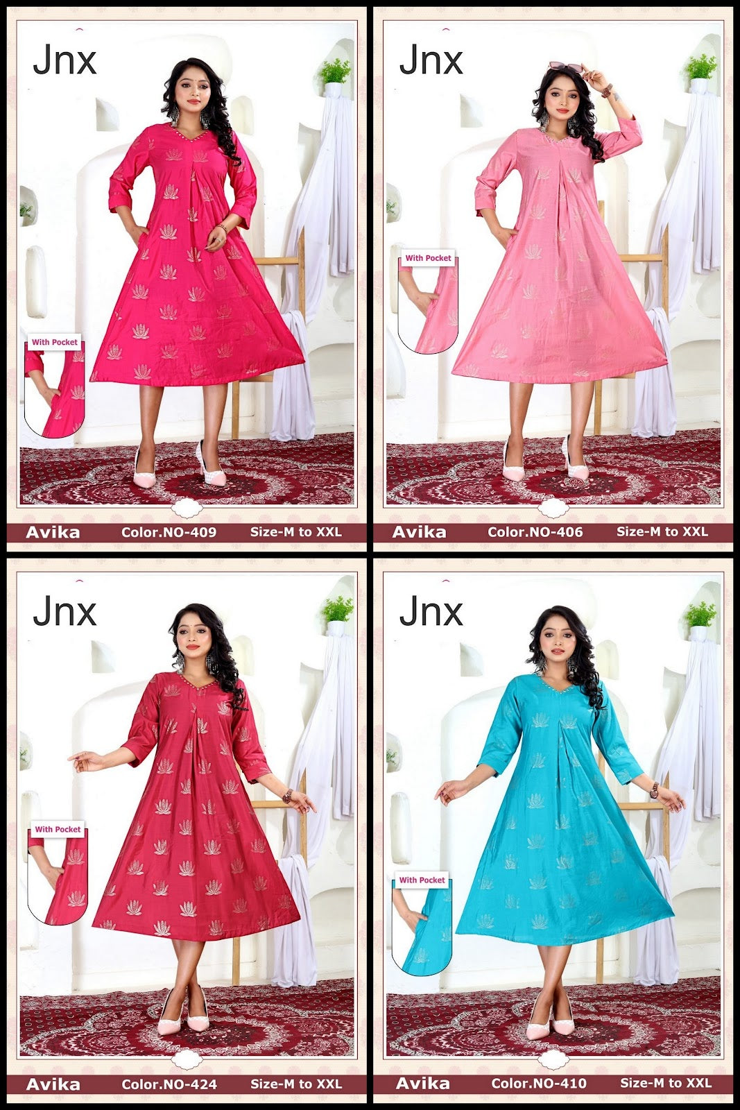 Avika Jnx A-Line Kurti Wholesaler Ahmedabad