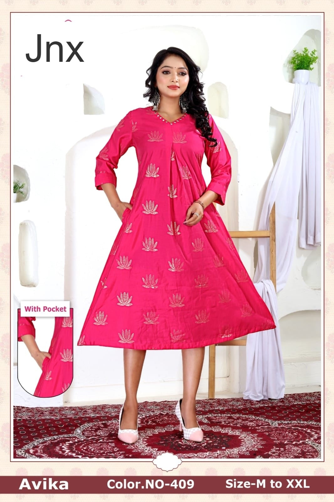 Avika Jnx A-Line Kurti Wholesaler Ahmedabad