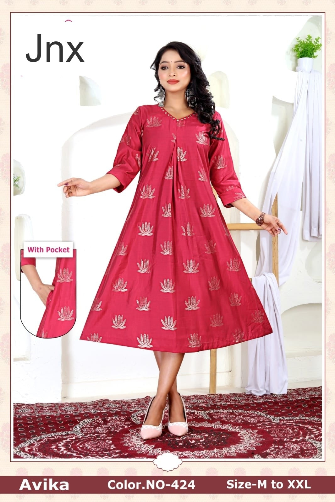 Avika Jnx A-Line Kurti Wholesaler Ahmedabad