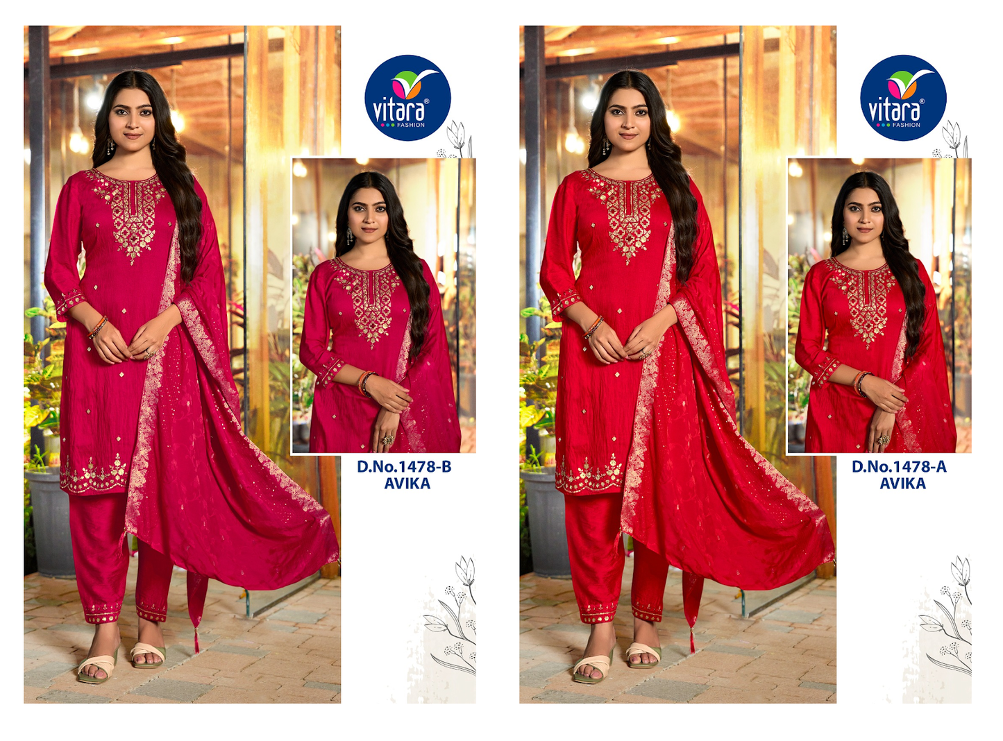Avika Vitara Vetican Readymade Pant Style Suits Exporter Gujarat