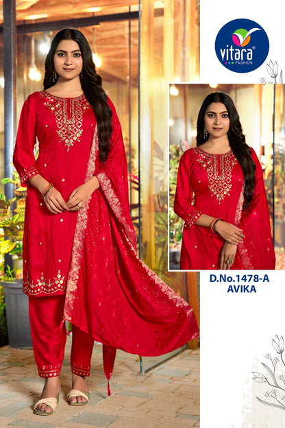 Avika Vitara Vetican Readymade Pant Style Suits Exporter Gujarat