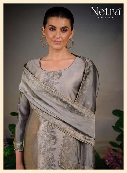 Avira Netra Woven Silk Pant Style Suits Exporter India