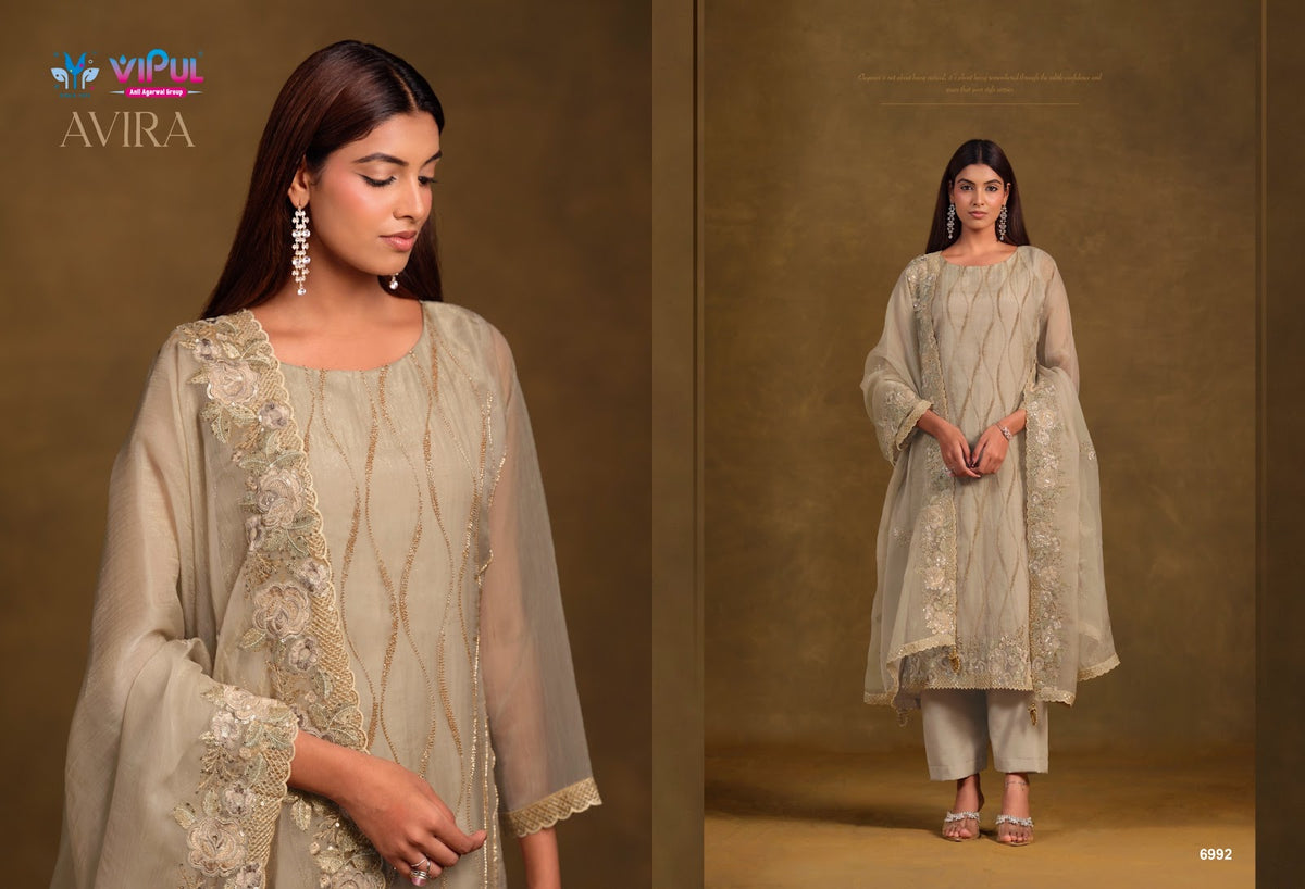 Avira Vipul Chiffon Pant Style Suits Manufacturer India