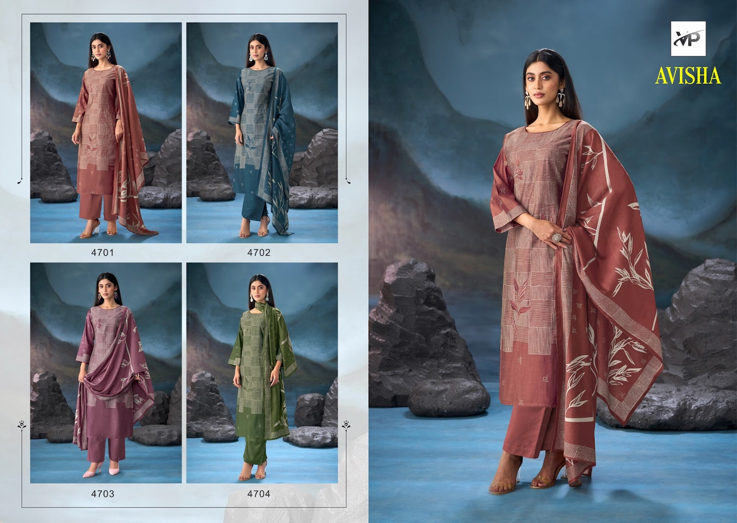 Avisha Vp Brand Muslin Pant Style Suits Supplier