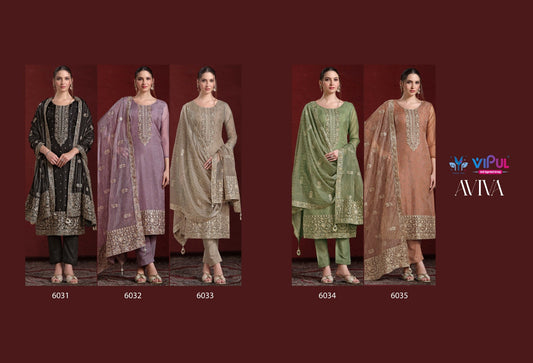 Aviva Vipul Organza Pant Style Suits Manufacturer India