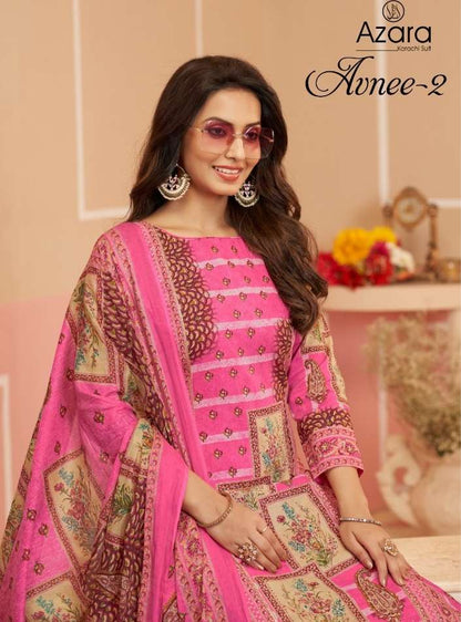Avnee 2 Radhika Fashion Azara Lawn Cotton Karachi Salwar Suits Exporter Ahmedabad