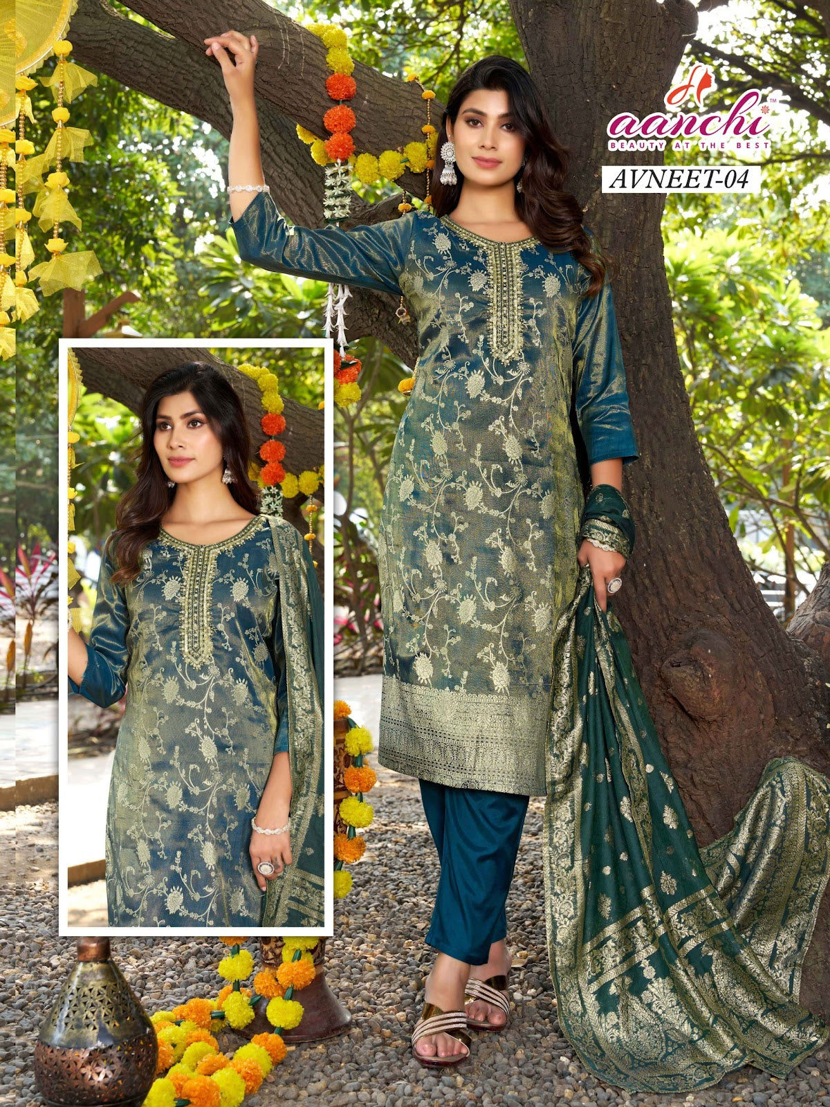 Avneet 01 To 05 Aanchi Jacquard Readymade Pant Style Suits Manufacturer