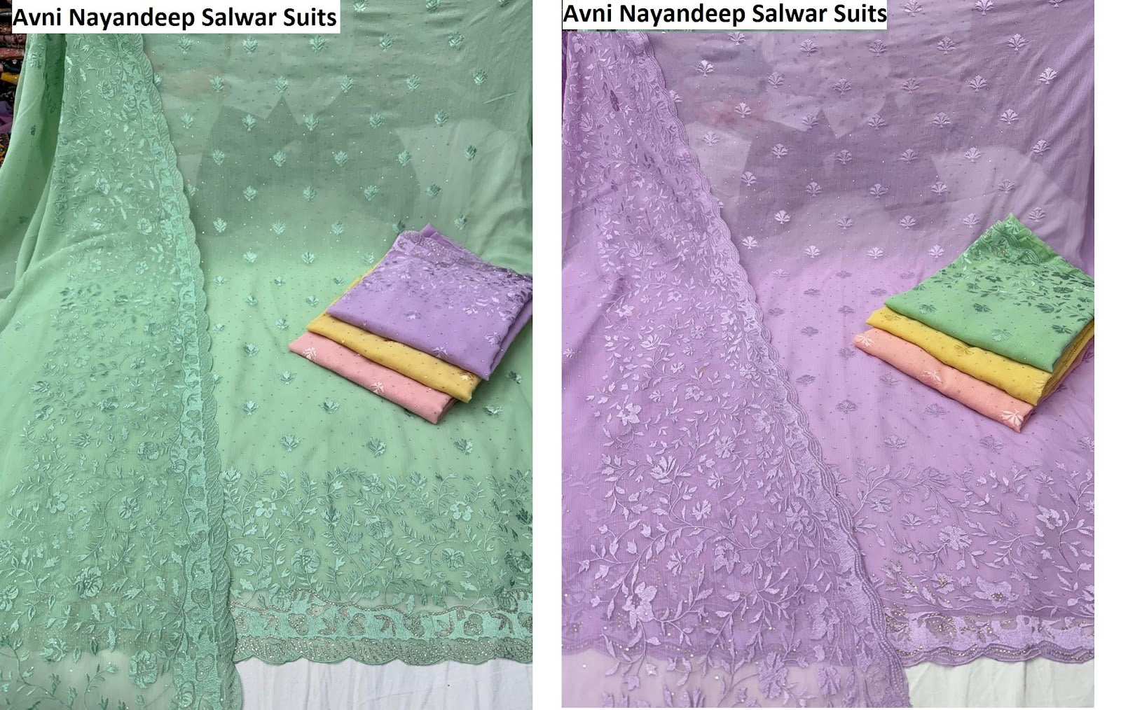 Avni Nayandeep Organza Salwar Suits Supplier Gujarat