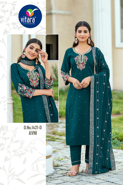 Avni Vitara Silk Readymade Pant Style Suits Manufacturer