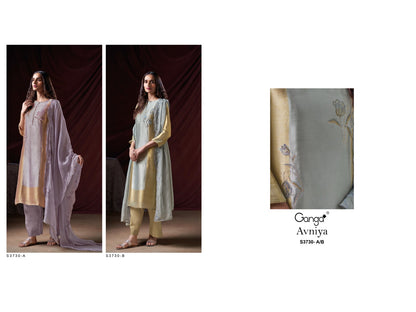 Avniya 3730 Ganga Premium Bemberg Pant Style Suits Manufacturer India