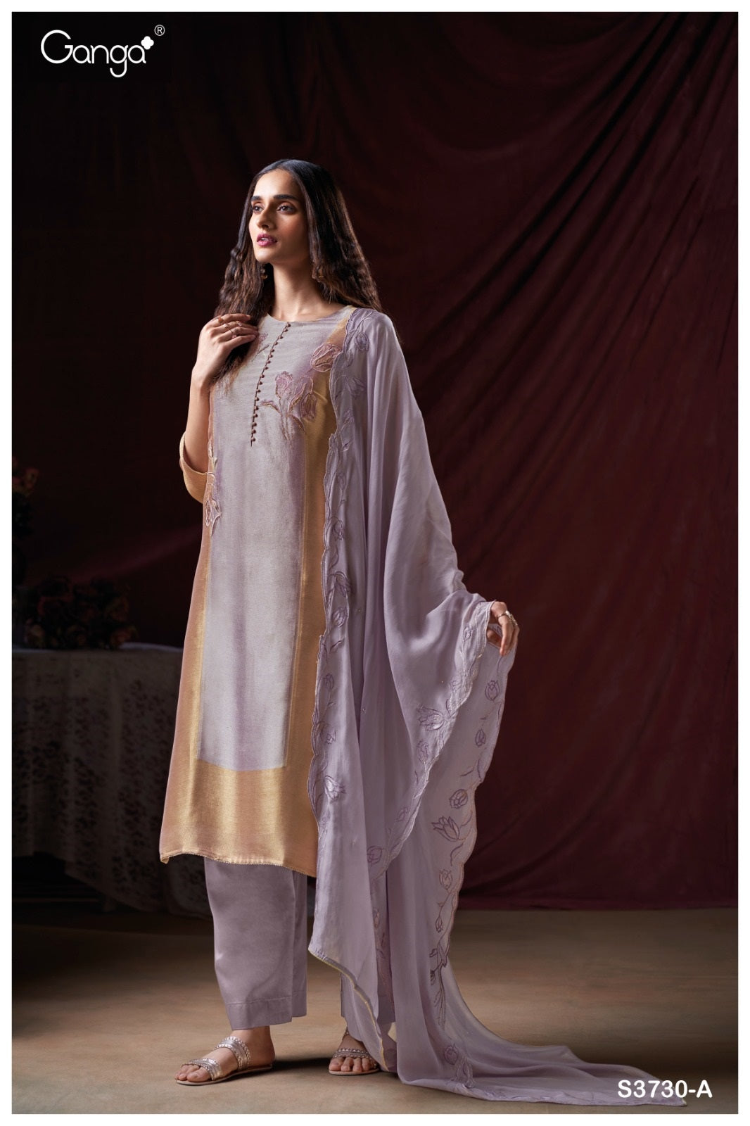Avniya 3730 Ganga Premium Bemberg Pant Style Suits Manufacturer India