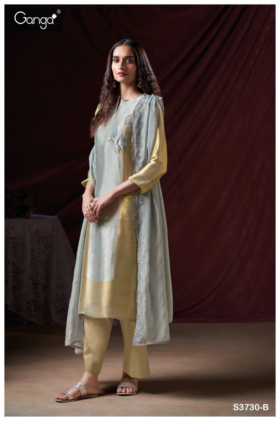 Avniya 3730 Ganga Premium Bemberg Pant Style Suits Manufacturer India