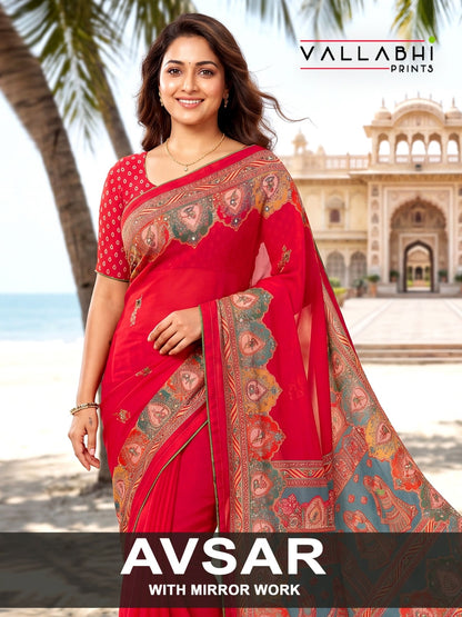 Avsar Vallabhi Prints Moss Sarees Wholesaler Ahmedabad