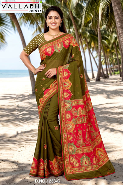 Avsar Vallabhi Prints Moss Sarees Wholesaler Ahmedabad