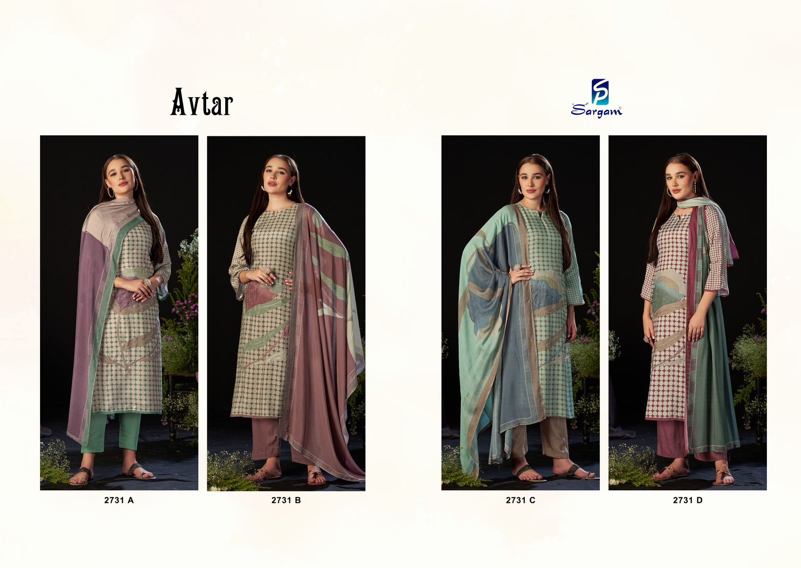 Avtar Sargam Prints Viscose Muslin Salwar Suits Wholesale Price