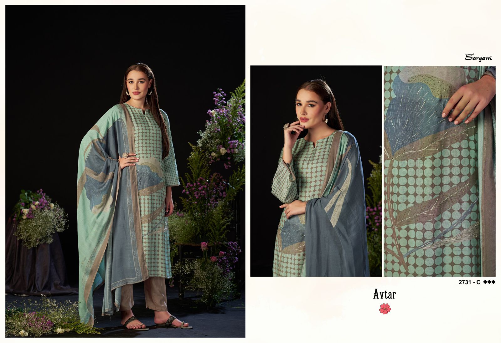 Avtar Sargam Prints Viscose Muslin Salwar Suits Wholesale Price