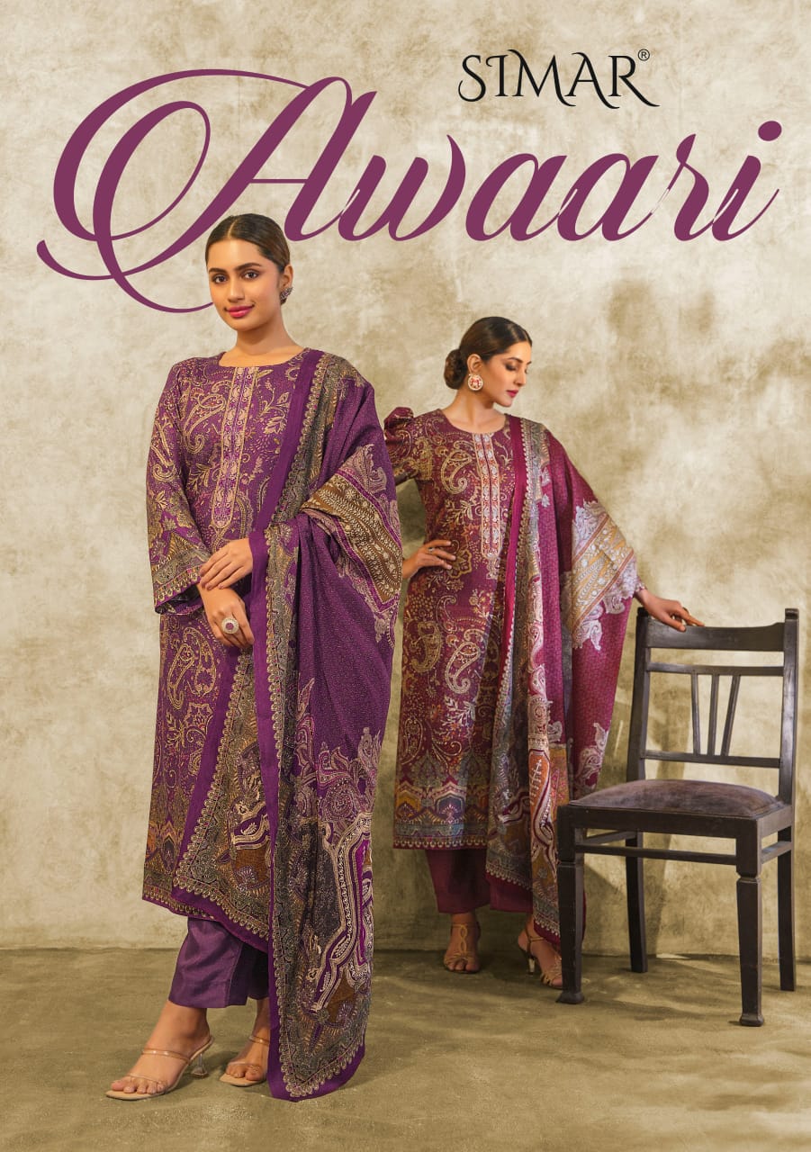 Awaari Simar Pure Viscose Pashmina Suits Supplier India