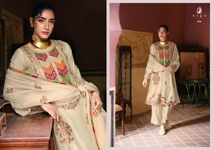 Awe Maria Aiqa Russian Silk Pakistani Salwar Suits Wholesaler